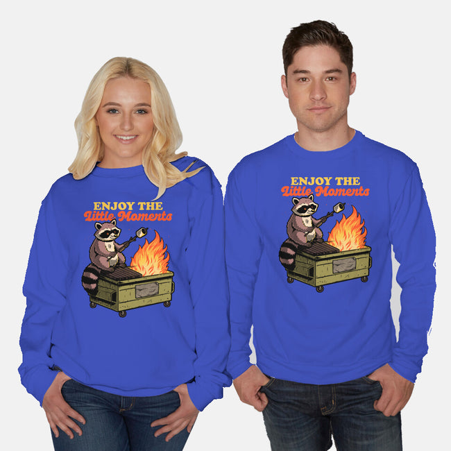 Raccoon Dumpster Fire-Unisex-Crew Neck-Sweatshirt-Studio Mootant