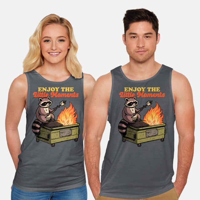 Raccoon Dumpster Fire-Unisex-Basic-Tank-Studio Mootant
