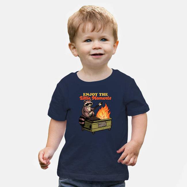 Raccoon Dumpster Fire-Baby-Basic-Tee-Studio Mootant