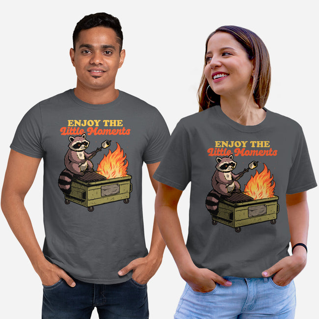 Raccoon Dumpster Fire-Unisex-Basic-Tee-Studio Mootant