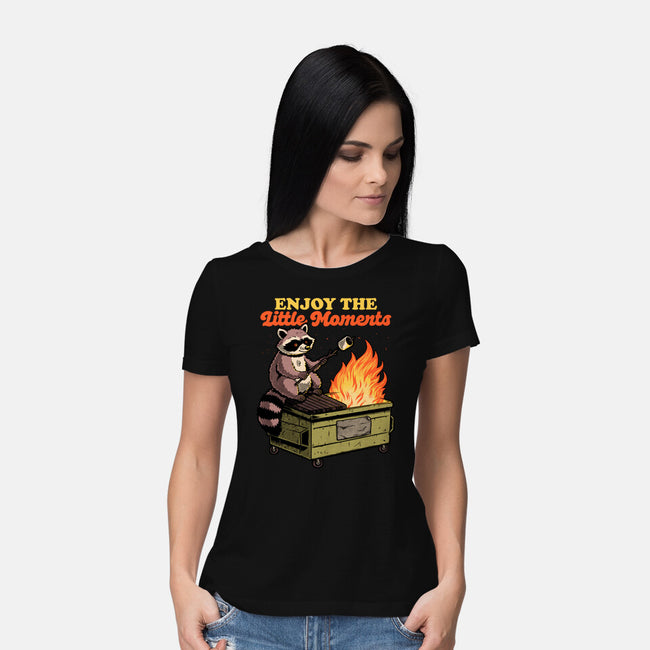 Raccoon Dumpster Fire-Womens-Basic-Tee-Studio Mootant