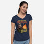 Raccoon Dumpster Fire-Womens-V-Neck-Tee-Studio Mootant