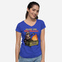 Raccoon Dumpster Fire-Womens-V-Neck-Tee-Studio Mootant