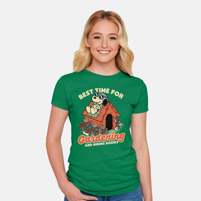 Beagle Body Garden-Womens-Fitted-Tee-Studio Mootant
