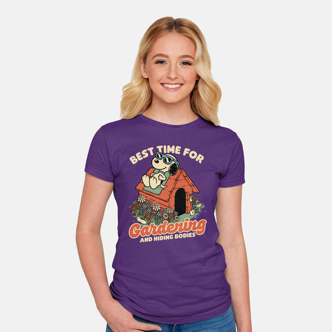 Beagle Body Garden-Womens-Fitted-Tee-Studio Mootant