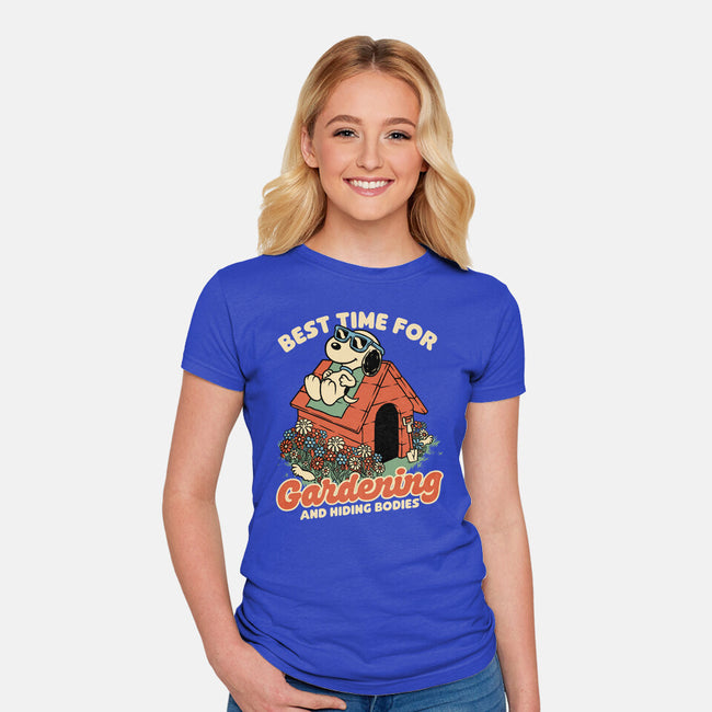 Beagle Body Garden-Womens-Fitted-Tee-Studio Mootant