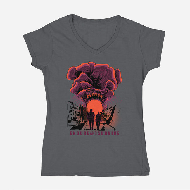We Have To Endure And Survive-Womens-V-Neck-Tee-rmatix