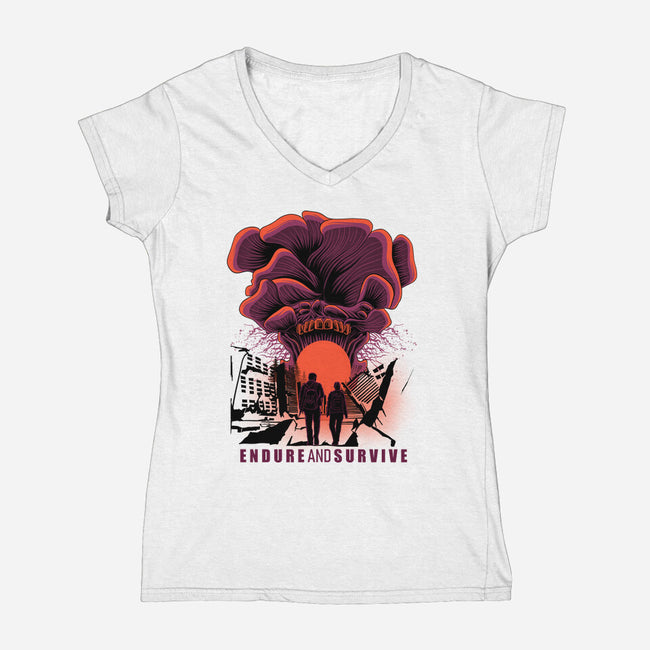 We Have To Endure And Survive-Womens-V-Neck-Tee-rmatix
