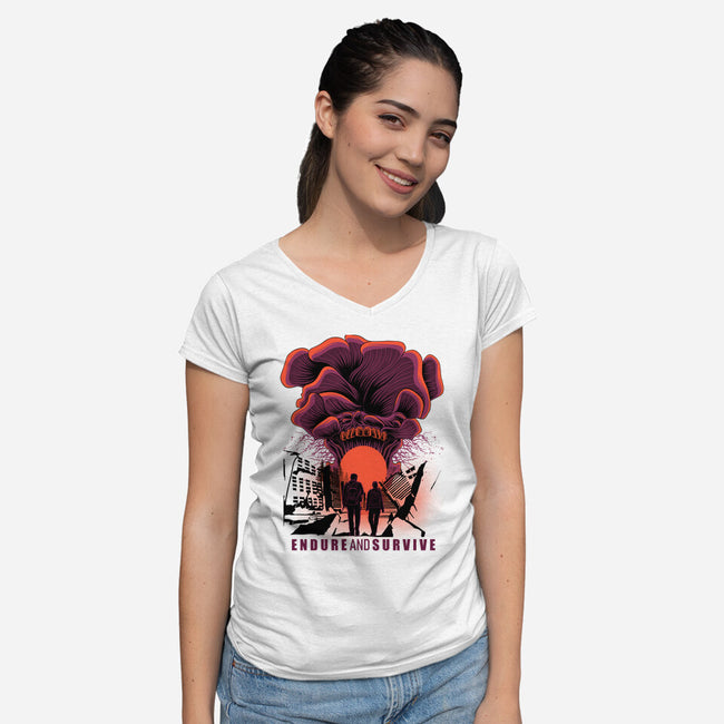 We Have To Endure And Survive-Womens-V-Neck-Tee-rmatix