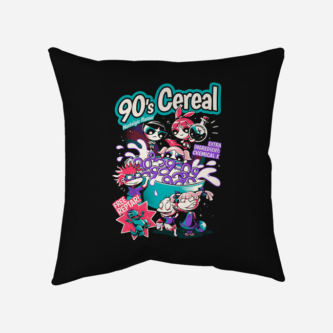 90s Cereal-None-Removable Cover w Insert-Throw Pillow-yumie