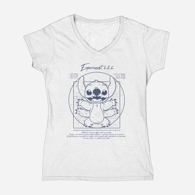 Stitch Vtruviano-Womens-V-Neck-Tee-yumie