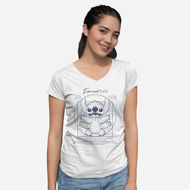 Stitch Vtruviano-Womens-V-Neck-Tee-yumie