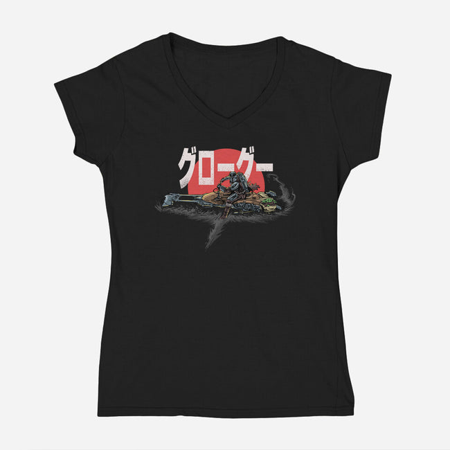 Biker Mando-Womens-V-Neck-Tee-zascanauta
