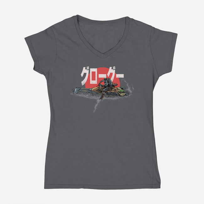 Biker Mando-Womens-V-Neck-Tee-zascanauta