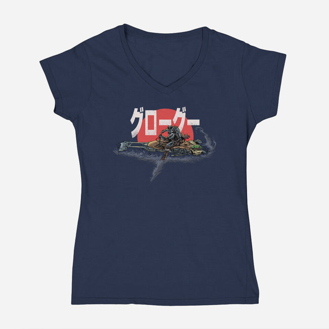 Biker Mando-Womens-V-Neck-Tee-zascanauta