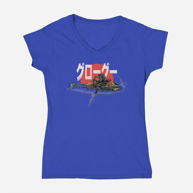 Biker Mando-Womens-V-Neck-Tee-zascanauta