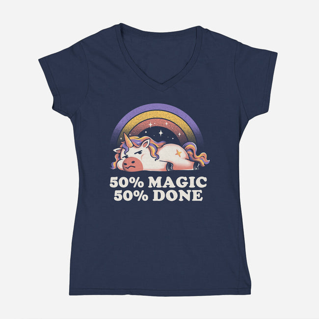 Magic And Done-Womens-V-Neck-Tee-eduely