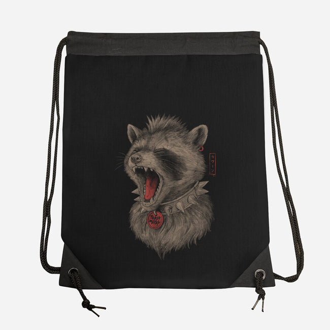 Metal Raccoon-None-Drawstring-Bag-eduely