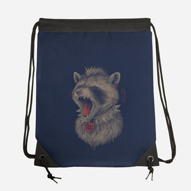Metal Raccoon-None-Drawstring-Bag-eduely