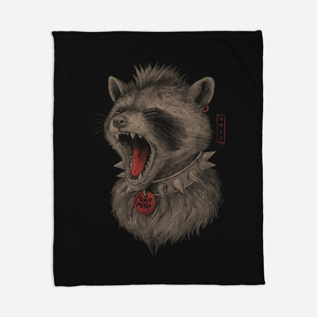 Metal Raccoon-None-Fleece-Blanket-eduely