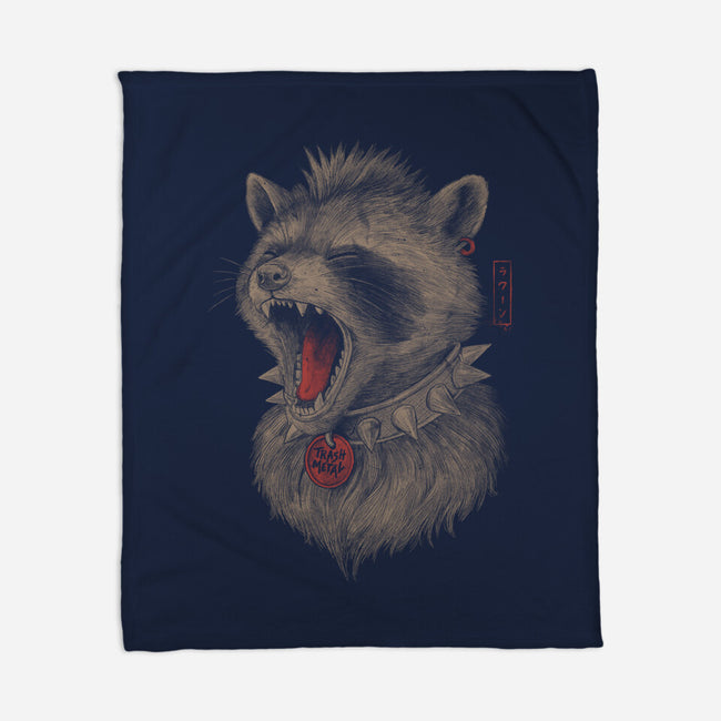 Metal Raccoon-None-Fleece-Blanket-eduely