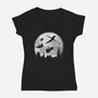 Full Moon Over London-Womens-V-Neck-Tee-DrMonekers