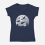 Full Moon Over London-Womens-V-Neck-Tee-DrMonekers