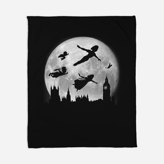 Full Moon Over London-None-Fleece-Blanket-DrMonekers