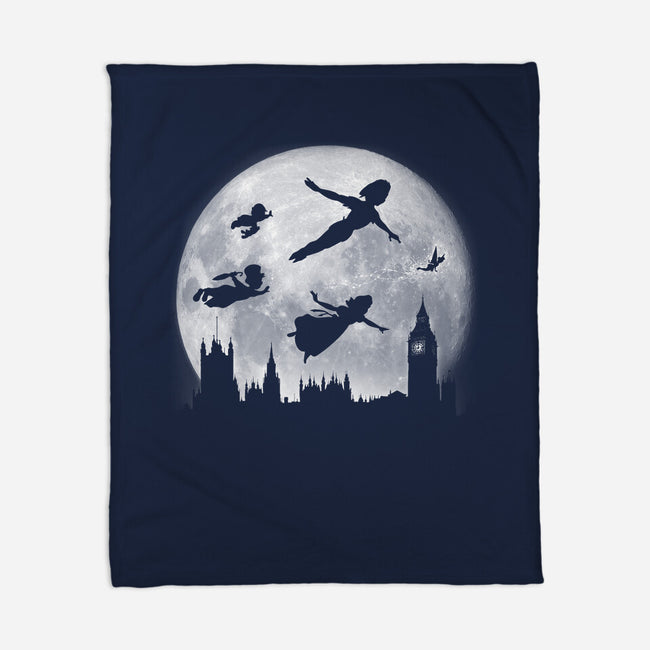 Full Moon Over London-None-Fleece-Blanket-DrMonekers