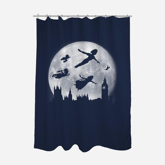 Full Moon Over London-None-Polyester-Shower Curtain-DrMonekers