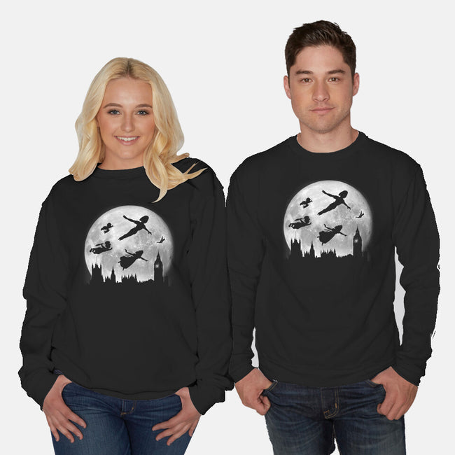 Full Moon Over London-Unisex-Crew Neck-Sweatshirt-DrMonekers