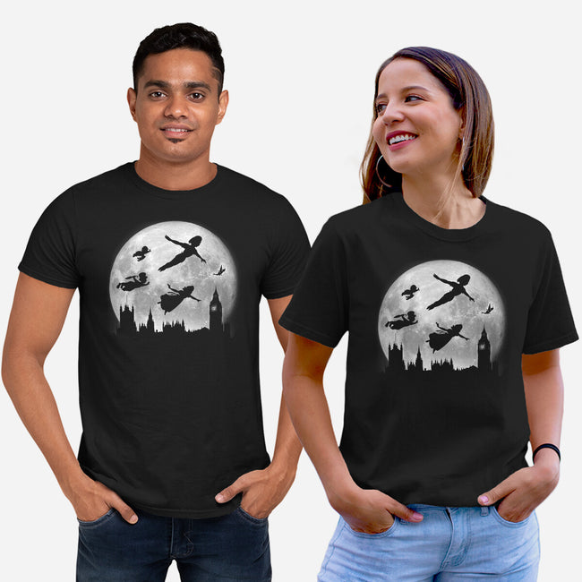 Full Moon Over London-Unisex-Basic-Tee-DrMonekers