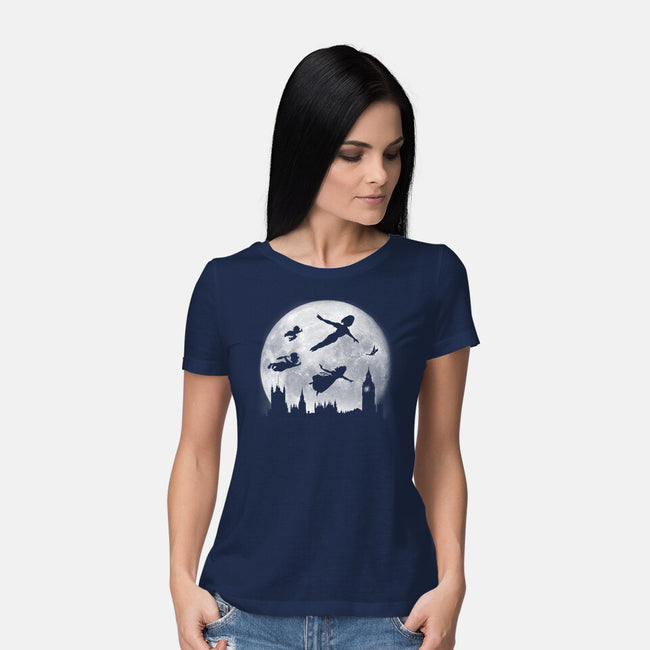 Full Moon Over London-Womens-Basic-Tee-DrMonekers