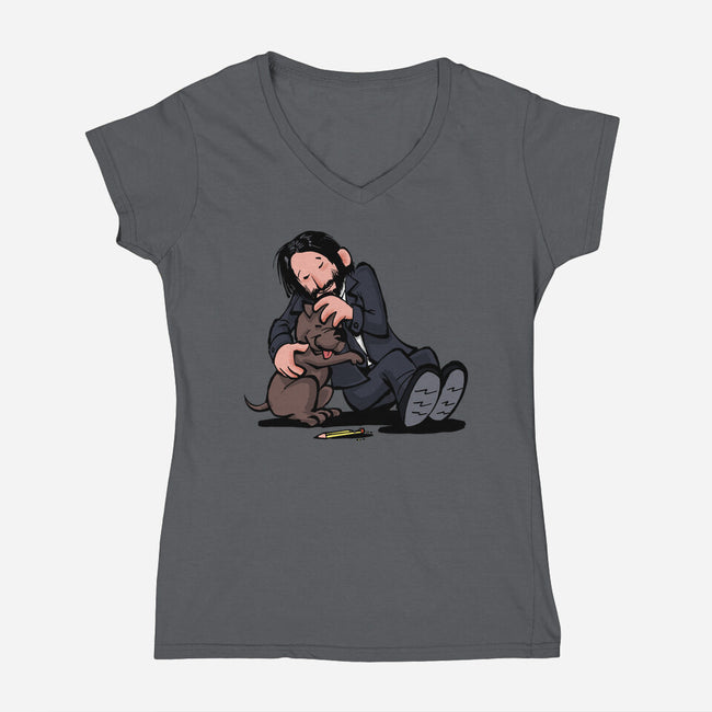 My Best Friend-Womens-V-Neck-Tee-zascanauta