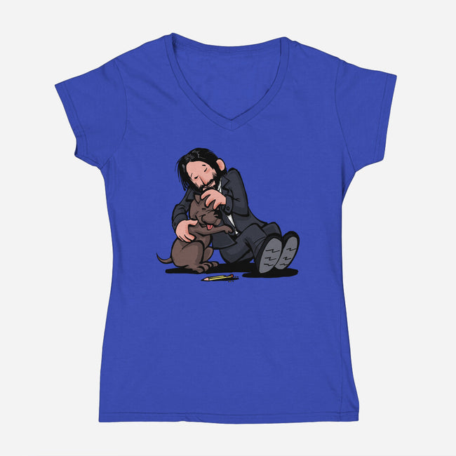 My Best Friend-Womens-V-Neck-Tee-zascanauta