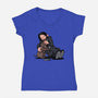 My Best Friend-Womens-V-Neck-Tee-zascanauta