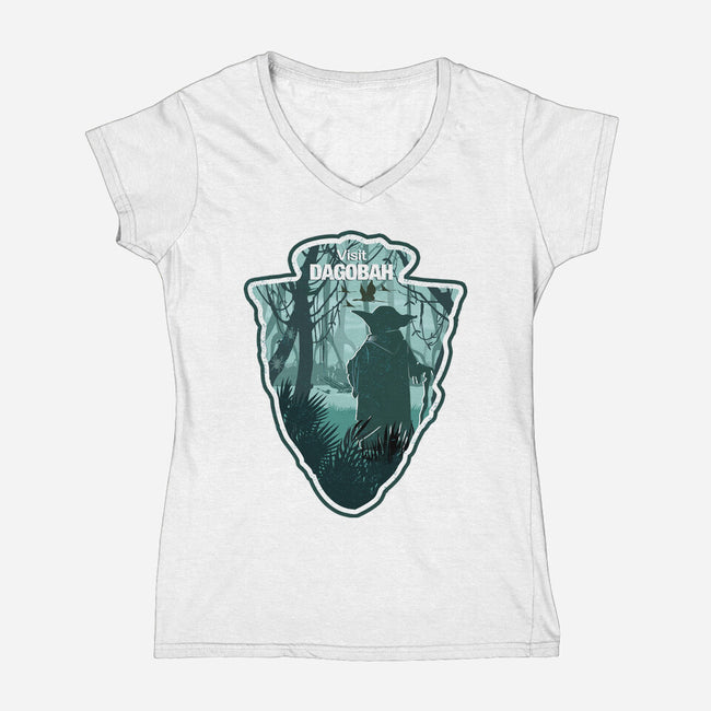 Visit Dagobah-Womens-V-Neck-Tee-palmstreet