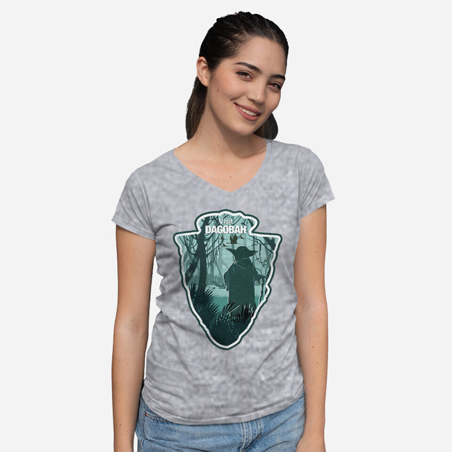 Visit Dagobah-Womens-V-Neck-Tee-palmstreet