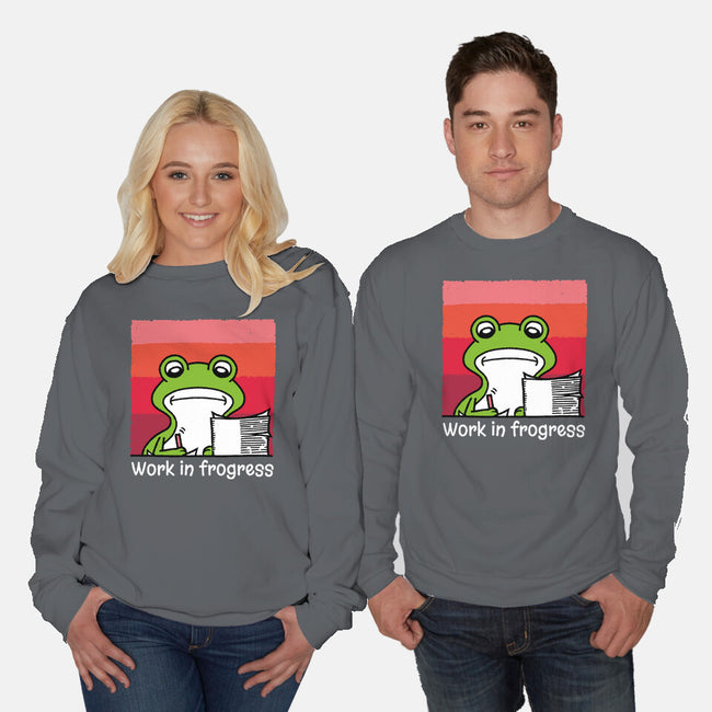 Work In Frogress-Unisex-Crew Neck-Sweatshirt-imisko
