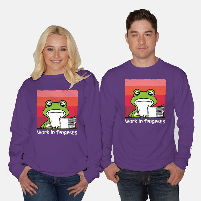 Work In Frogress-Unisex-Crew Neck-Sweatshirt-imisko