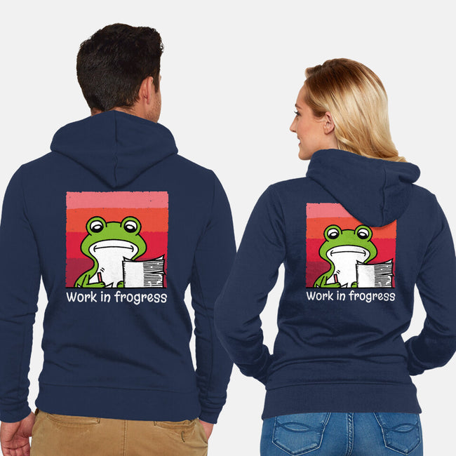 Work In Frogress-Unisex-Zip-Up-Sweatshirt-imisko