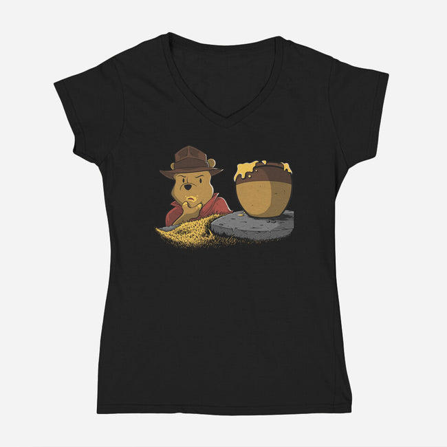 Raider Of The Bad Honey-Womens-V-Neck-Tee-Betmac