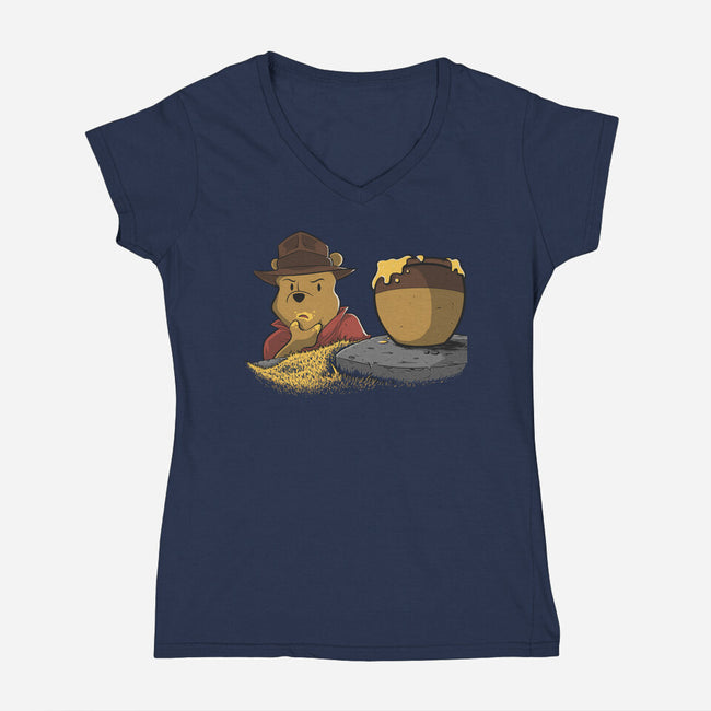 Raider Of The Bad Honey-Womens-V-Neck-Tee-Betmac