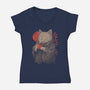 The Purrfect Brew-Womens-V-Neck-Tee-eduely