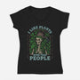 I Like Plants More Than People-Womens-V-Neck-Tee-eduely