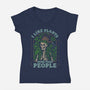 I Like Plants More Than People-Womens-V-Neck-Tee-eduely
