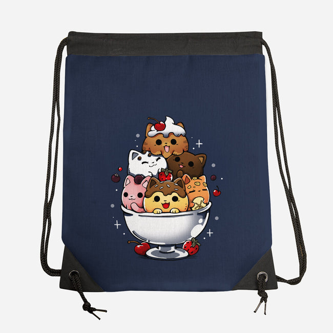 Ice Cream Kittens-None-Drawstring-Bag-Vallina84