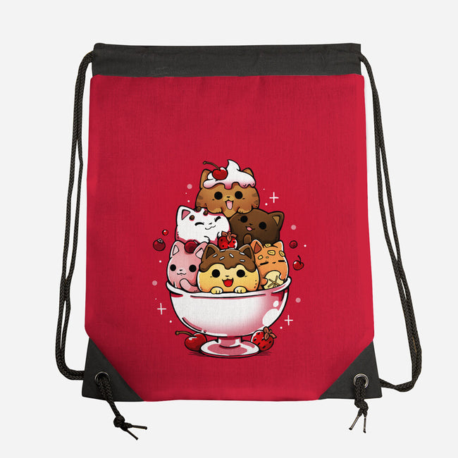 Ice Cream Kittens-None-Drawstring-Bag-Vallina84