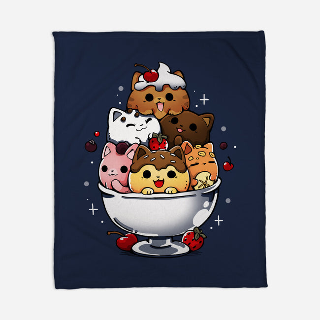 Ice Cream Kittens-None-Fleece-Blanket-Vallina84