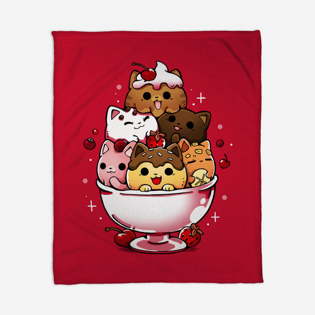 Ice Cream Kittens-None-Fleece-Blanket-Vallina84